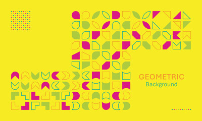 Luxury Yellow Pink Modern Geometric Boho Motif Decorative Pattern Landscape Background