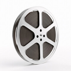 Obraz premium Film reel isolated on a white background. 3d render image.