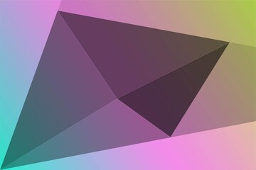 Fototapeta premium Abstract geometric prism shape with soft gradient background colors modern digital art