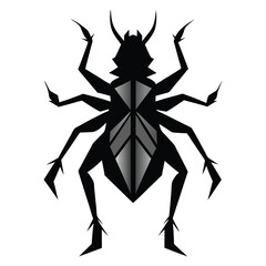 Insect Silhouette Vector on White Background