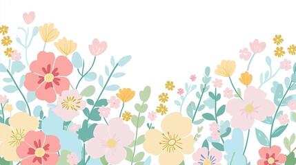 Floral Illustration with Pastel Colors