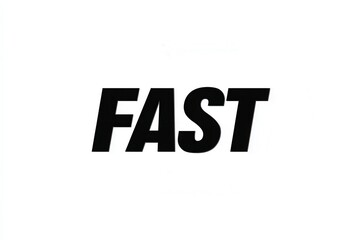 Fototapeta premium A striking image featuring the word 'FAST' in bold black typography against a clean white background. Ideal for concepts of speed and efficiency.