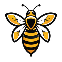 Minimal Honey Bee Logo Design in Silhouette Style