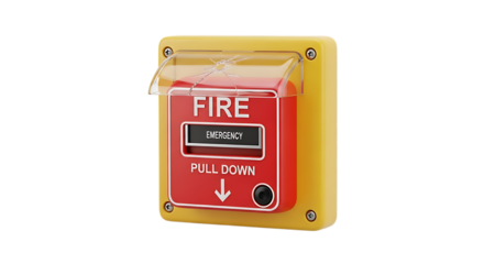A yellow fire alarm box with a red pull down emergency switch video 4k