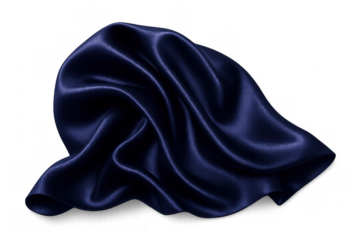 Dark blue luxurious silk fabric draping pattern