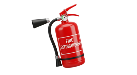 A red fire extinguisher with a black nozzle on a black background video 4k