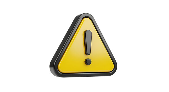 Isolated yellow warning sign with exclamation point on black background video 4k