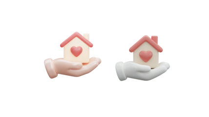 3d icon Hand with House png