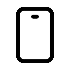 Mobile Device flat minimal outline icon representing smartphone usage, communication, and modern digital technology design