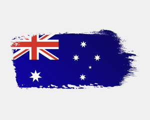 Textured Australia flag brush stroke design. Australian flag evokes national pride and independence 
