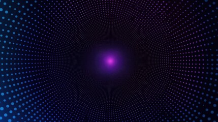 Abstract tunnel of dots with purple center