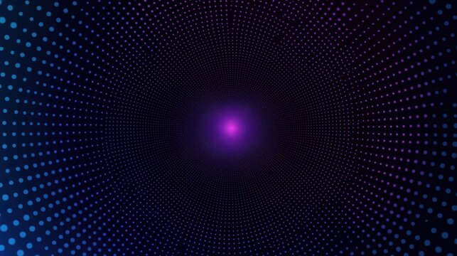 Abstract tunnel of dots with purple center