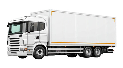Side View of a White Delivery Truck with Cargo Area and Minimalistic Design