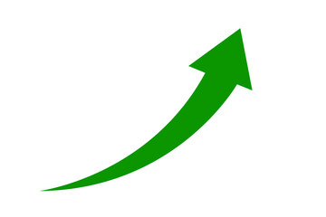 green curved arrow graph chart. arrow sign growth concept
