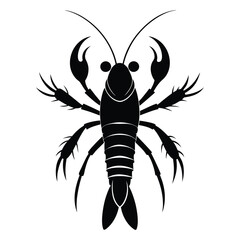 Minimal Mantis Shrimp Logo Design in Silhouette Style