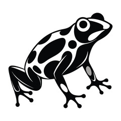 Frog Logo Silhouette Vector on White Background