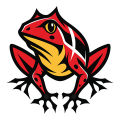 Modern Frog Design Illustration on White Background