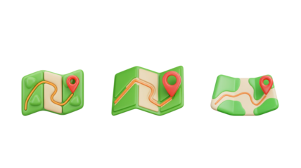 3d Map icon with Pin png