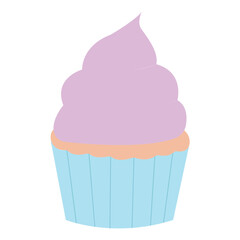 Pink Frosted Cupcake Vector Illustration Sweet Dessert Icon for Bakery Menus and Birthday Celebrations