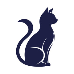 Elegant Cat Silhouette Logo Icon Design Illustration