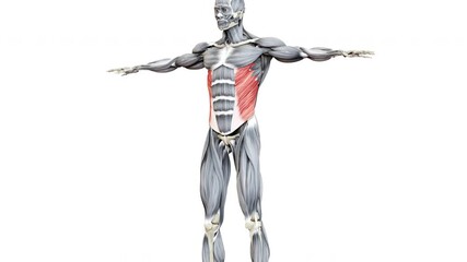 Human Muscular System Torso Muscles Abdominal External Oblique Muscle Anatomy Animation Concept