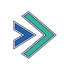 Double Arrow Forward Progress Icon Vector Logo