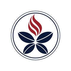Flame Flower Leaf Abstract Circle Vector Logo