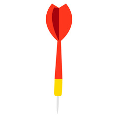 Flat Design Red and Yellow Dart Icon, Target, Aim, and Accuracy Game Vector