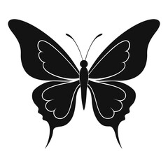 Abstract Butterfly Silhouette on White Background