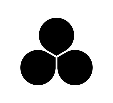 Flower diagram with 3 petals. Flower with three leaves flat shape icon. Infographic circle diagram. Pie chart. Round wheel chart. Vector illustration isolated on white background.