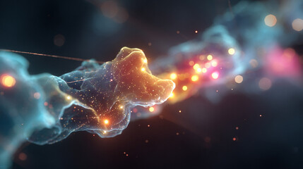 chemical reaction forming vibrant, glowing abstract shapes. Perfect for visuals representing science, chemistry, energy, experimentation, and futuristic experimentation concepts.