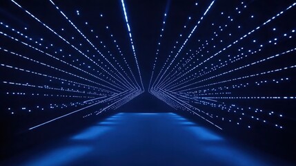 Abstract Blue Light Tunnel