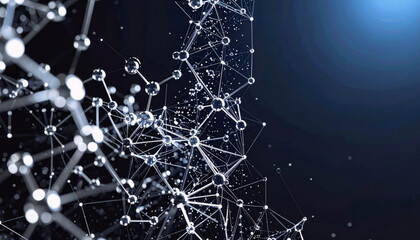 Fototapeta premium クリーンでプロフェッショナルな3Dデータノードグラフ