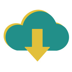 Cloud Download Icon Data Transfer and Storage Concept.