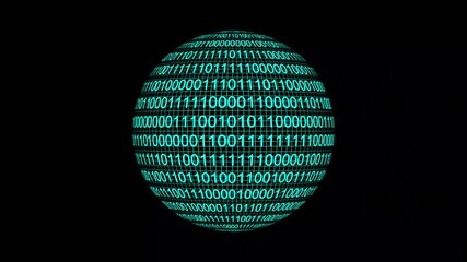 digital technology background with binary code and global data concept - Powered by Adobe