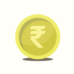 Rupee Coin Gold India Money Vector