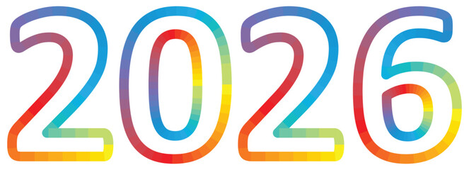 Obraz premium Colorful gradient 2026 new year design.