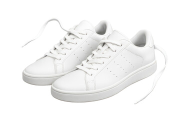 Pair of stylish white sneakers isolated on a clean background