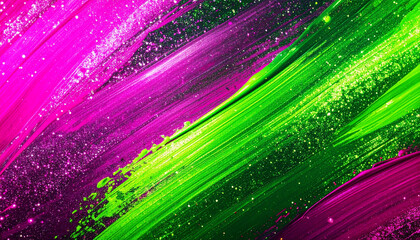 ピンクと緑のキラキラしたペイントテクスチャー背景
