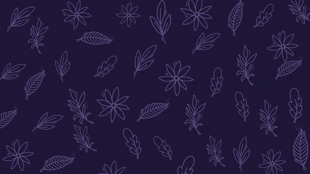 Floral doodle background perfect for botanical designs, invitations, stationery, textile prints, and social media graphics with playful elements.
