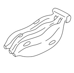 Cute cartoon hand drawn vector bunch of bananas outline.
