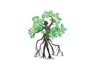 human mangrove tree, dryads logo designs