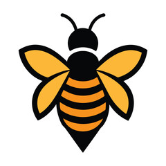 Vector Artwork of Bee Logo Icon Design EPS Illustration