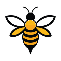 Honey Bee Logo Design EPS &ndash; Minimalist Vector on White