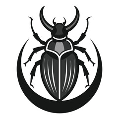 Minimal Beetle Logo Design in Silhouette Style