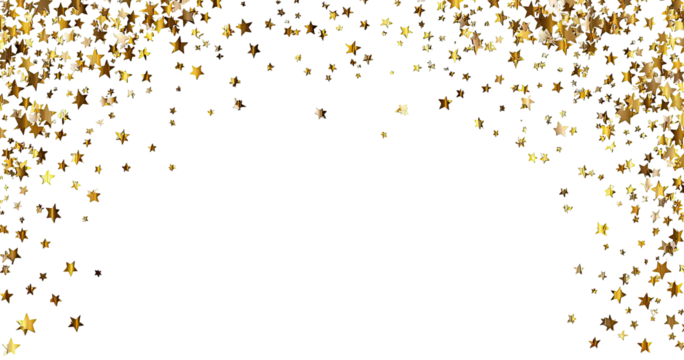 Golden glitter particles on black background. Abstract artistic pattern forming an arch shape