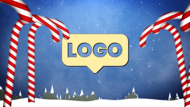 Sugar Cane Candy Snow Field Santa Wishes Logo Reveal