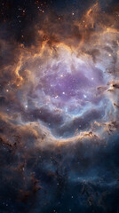 Obraz premium Nebulae in Deep Space – Glowing Cosmic Cradle of Light with Interstellar Dust and Stars