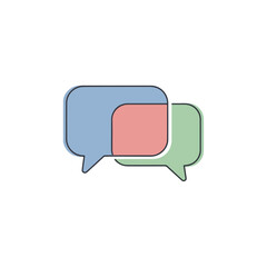 Naklejka premium Chat Bubbles Icon Modern Communication Design in Pastel Colors