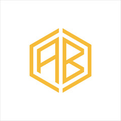 AB Monogram Emblem – Classic Gold & Black Luxury Brand Mark.